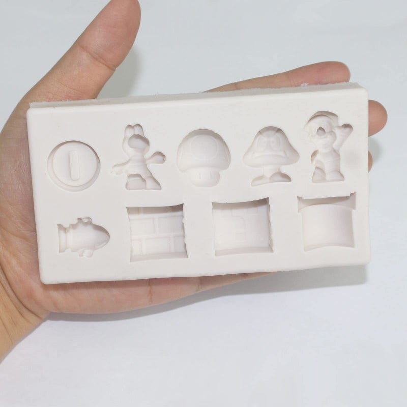 Yedadone 9-Cavity Super Mario Silicone Fondant Molds Silicone Cartoon Chocolate Candy Mold Cookie Gum Paste Mold Cake Decorating Mold for Cake Decorating Chocolate Making - Image 4